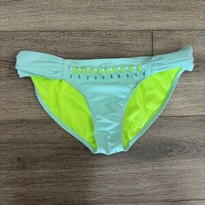 Ninety Nine Lime and Aqua Bikini Swimsuit Bottoms